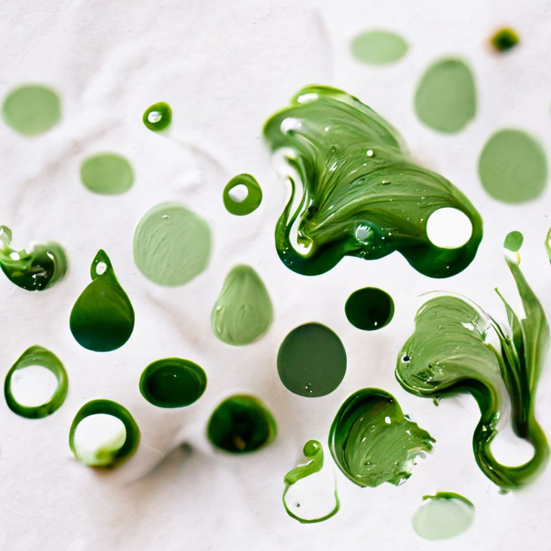 there-are-green-paint-white-tabl